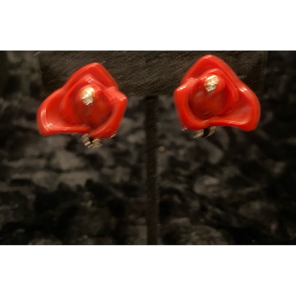 Kenneth Jay Lane clip Rose earrings